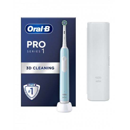 Oral-B | Electric Toothbrush with Travel Case | Pro Series 1 | Rechargeable | For adults | Number of brush heads included 1 | Number of teeth brushing modes 3 | Caribbean Blue