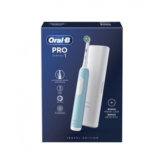 Oral-B | Electric Toothbrush with Travel Case | Pro Series 1 | Rechargeable | For adults | Number of brush heads included 1 | Number of teeth brushing modes 3 | Caribbean Blue