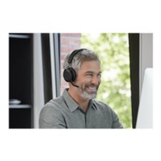 JABRA Evolve2 75 Headset on-ear Bluetooth wireless active noise cancelling USB-C noise isolating black Optimised for UC