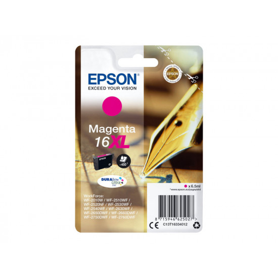 EPSON 16XL ink cartridge magenta high capacity 6.5ml 450 pages 1-pack blister without alarm