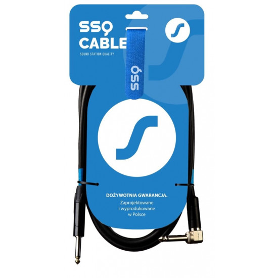 SSQ JMPJMK3 SS-1441 Cable Jack Mono - Jack Mono (90 degree angle) 3 m Black