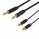 SSQ RCAJM5 - Cable 2x RCA - 2x Jack Mono 6,3 mm 3 m Black