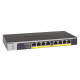 NETGEAR GS108LP Unmanaged Gigabit Ethernet (10/100/1000) Power over Ethernet (PoE) 1U Black, Grey