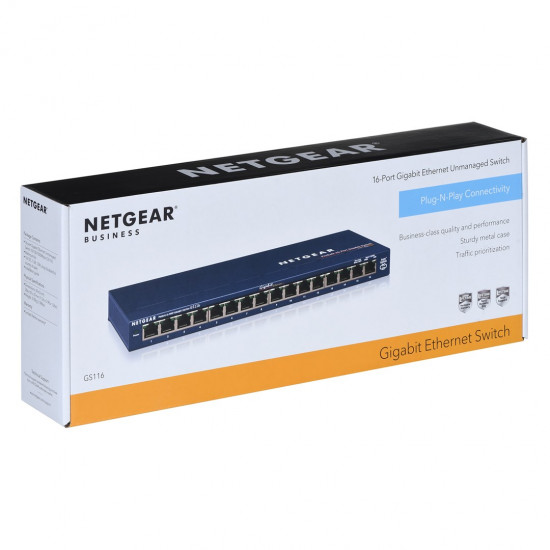 NETGEAR GS116 Unmanaged Gigabit Ethernet (10/100/1000) Grey