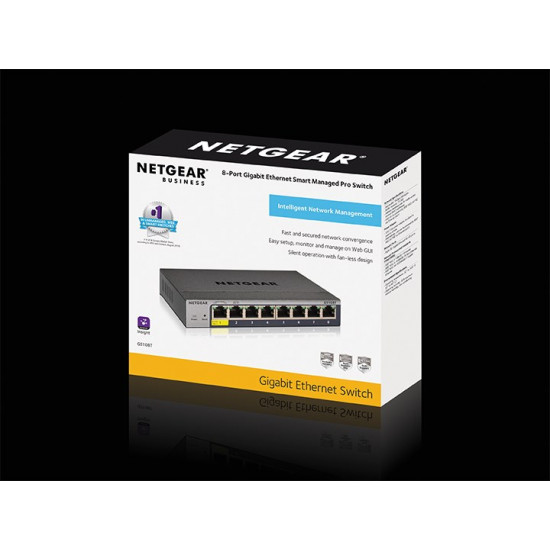 NETGEAR GS108Tv3 Managed L2 Gigabit Ethernet (10/100/1000) Grey