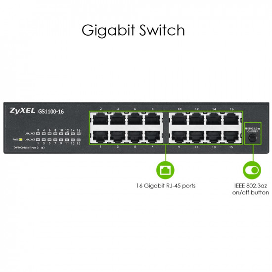 Zyxel GS1100-16 Unmanaged Gigabit Ethernet (10/100/1000)