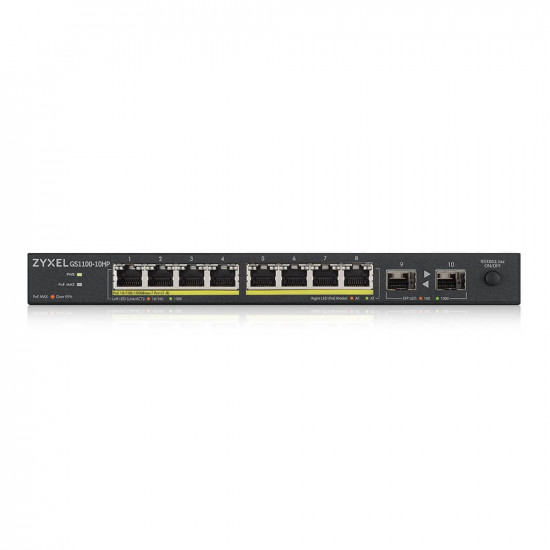 Zyxel GS1100-10HP v2 Unmanaged Gigabit Ethernet (10/100/1000) Power over Ethernet (PoE) Black