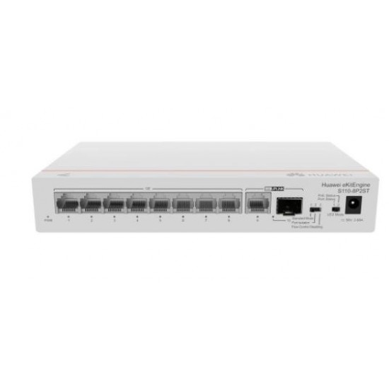 HUAWEI eKit S110 Series S110-8P2ST Unmanaged L2 Gigabit Ethernet (10/100/1000) Power over Ethernet (PoE) Grey