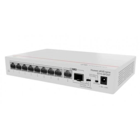 HUAWEI eKit S110 Series S110-8P2ST Unmanaged L2 Gigabit Ethernet (10/100/1000) Power over Ethernet (PoE) Grey