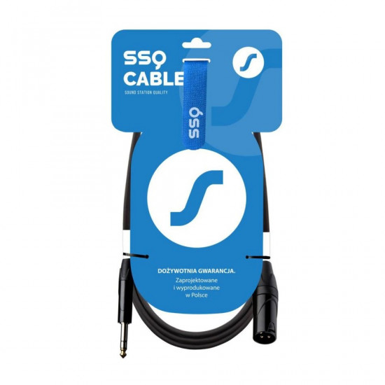 SSQ JSXM5 - XLR male - Jack stereo 6,3 mm cable , 5 m