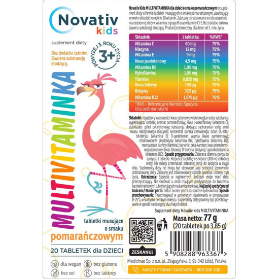 Novativ Kids Multivitamin 20 tablets