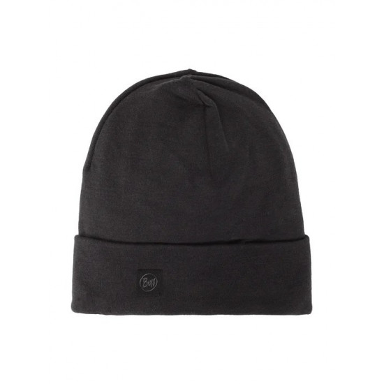 Buff Heavyweight Merino Wool Hat Loose Winter Cap - Black