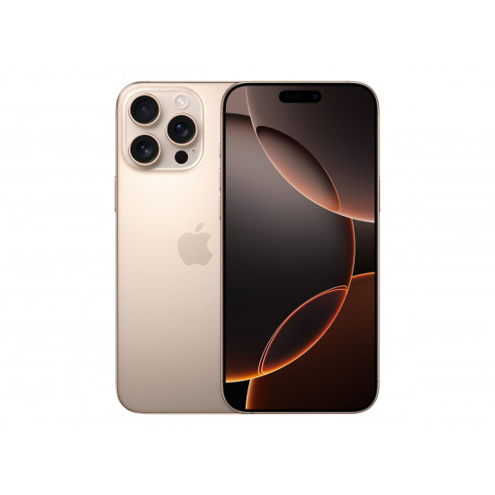 Apple iPhone 16 Pro | Desert Titanium | 6.3  | Super Retina XDR display with ProMotion | 2622 x 1206 pixels | A18 Pro | Internal RAM 8 GB | 256 GB | Dual SIM | 4G | Main camera resolution 48+12 MP | Secondary camera resolution 12 MP | iOS | 18