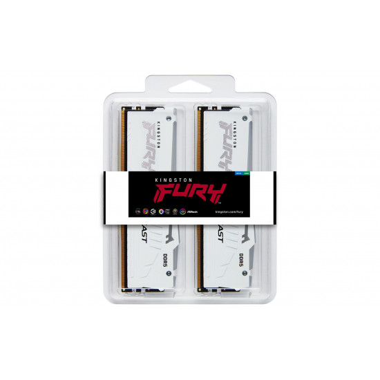 Kingston Technology FURY Beast 32GB 6000MT/s DDR5 CL36 DIMM (Kit of 2) White RGB EXPO