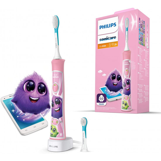 Philips | Electric toothbrush | HX6352/42 | Rechargeable | For kids | Number of brush heads included 2 | Number of teeth brushing modes 2 | Sonic technology | Pink