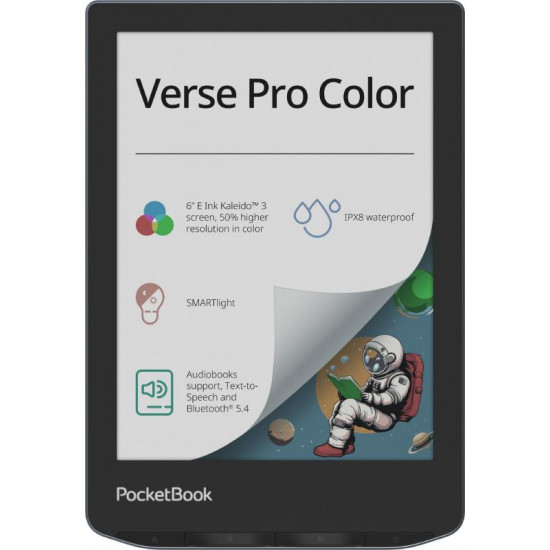 E-Reader|POCKETBOOK|Verse Pro Color|6|1072x1448|1xUSB-C|Wireless LAN|Bluetooth|Dark Blue|PB634K3-1-WW