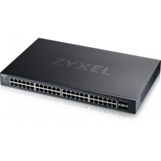 ZYXEL XGS1935-52, 52 PORT LITE-L3 SMART MANAGED SWITCH, 48X GIGABIT COPPER AND 4X 10G SFP+, HYBRID MODE, STANDALONE OR NEBULAFLEX CLOUD