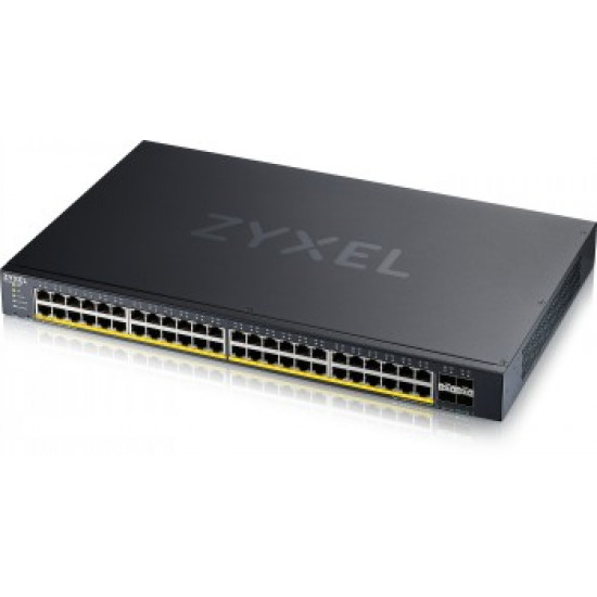 ZYXEL XGS1935-52HP, 52 PORT LITE-L3 SMART MANAGED POE SWITCH, 48X GIGABIT POE AND 4X 10G SFP+, HYBRID MODE, STANDALONE OR NEBULAFLEX CLOUD, 375 WATT POE