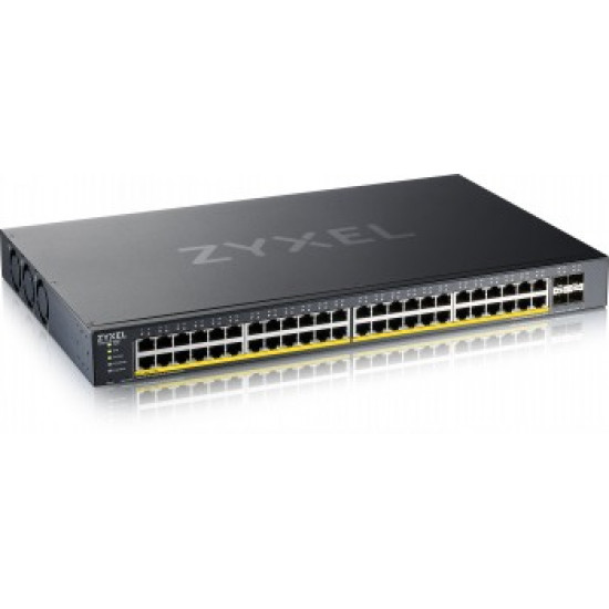 ZYXEL XGS1935-52HP, 52 PORT LITE-L3 SMART MANAGED POE SWITCH, 48X GIGABIT POE AND 4X 10G SFP+, HYBRID MODE, STANDALONE OR NEBULAFLEX CLOUD, 375 WATT POE