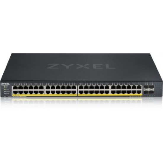 ZYXEL XGS1935-52HP, 52 PORT LITE-L3 SMART MANAGED POE SWITCH, 48X GIGABIT POE AND 4X 10G SFP+, HYBRID MODE, STANDALONE OR NEBULAFLEX CLOUD, 375 WATT POE