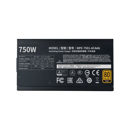 Cooler Master MWE Gold 750 - V2 power supply unit 750 W 24-pin ATX ATX Black