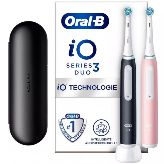 Braun Oral-B iO 3 electric toothbrush DUO BLACK & PINK set