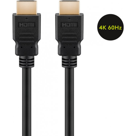 Goobay 60627 High Speed HDMI Cable with Ethernet, 4K/60Hz, Black | HDMI | 15 m