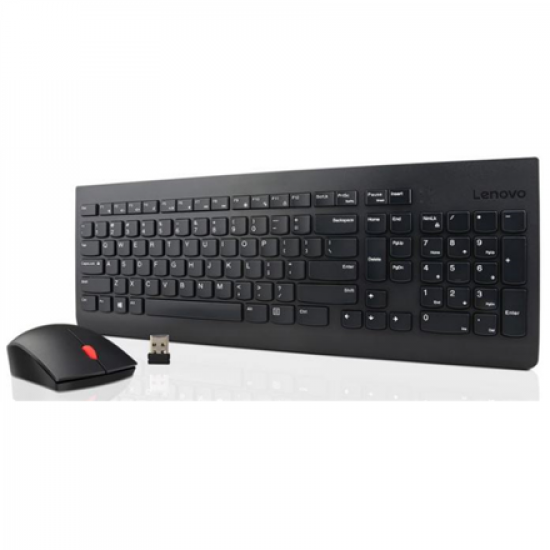 Lenovo | Essential | Essential Wireless Keyboard and Mouse Combo - US English with Euro symbol | Keyboard and Mouse Set | Wireless | Mouse included | US | Black | Numeric keypad | Wireless connection