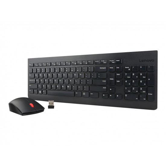 Lenovo | Essential | Essential Wireless Keyboard and Mouse Combo - US English with Euro symbol | Keyboard and Mouse Set | Wireless | Mouse included | US | Black | Numeric keypad | Wireless connection