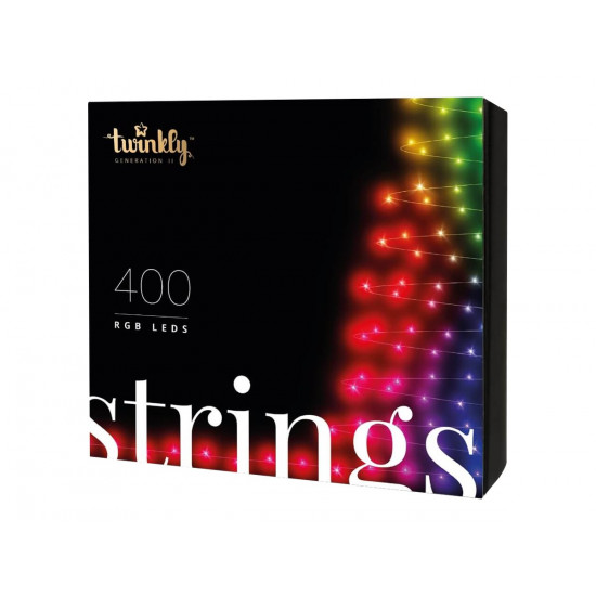 Twinkly|Strings Smart LED Lights 400 RGB (Multicolor), 32m, Black wire|RGB – 16M+ colors