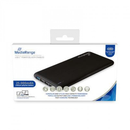 POWER BANK USB 25000MAH/MR754 MEDIARANGE