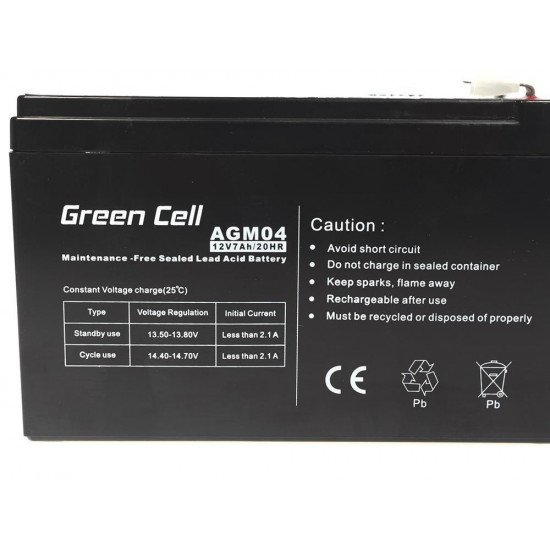 Green Cell AGM04 UPS battery Sealed Lead Acid (VRLA) 12 V 7 Ah