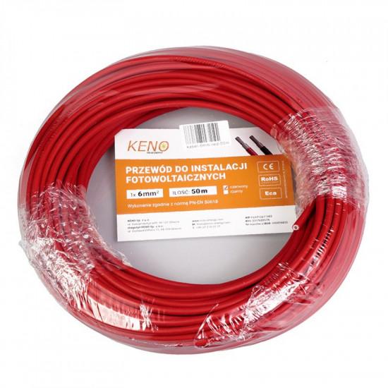 6MM2 RED CABLE, 50M PACK