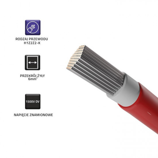 Qoltec 53852 Photovoltaic solar cable | 6mm² | 100m | red