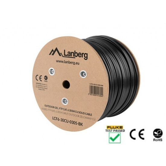 Lanberg LCF6-30CU-0305-BK networking cable Black 305 m Cat.6 outdoor