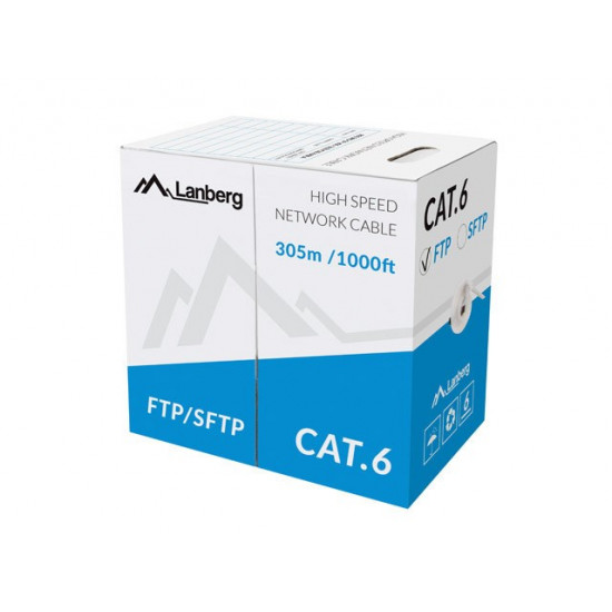 LANBERG CABLE FTP CAT.6 305M WIRE CU GRAY