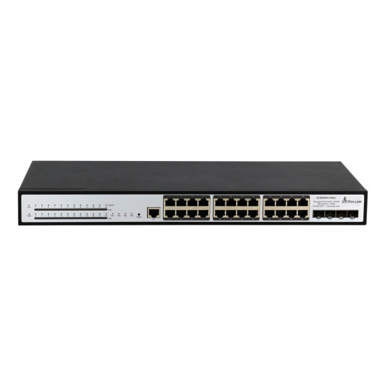 Extralink PoE Switch Chiron Pro 24x RJ45 1000Mb/s PoE, 4x SFP+, L3, managed, 370W