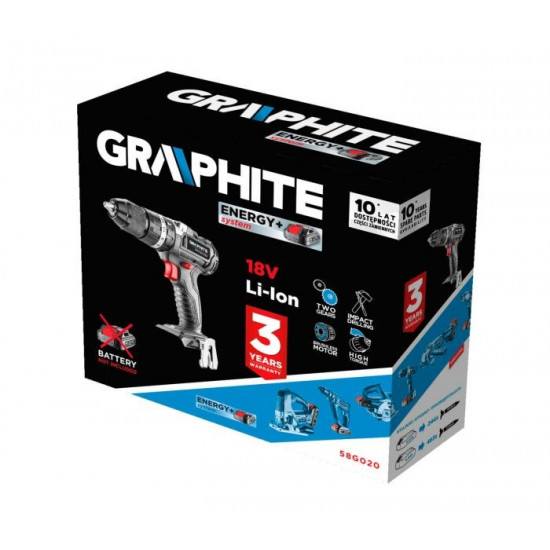 GRAPHITE 58G020 Brushless drill Energy+ 18V 1700 RPM