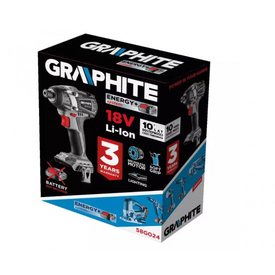 Graphite Energy+ 18V Li-Ion brushless cordless impact driver without battery pack