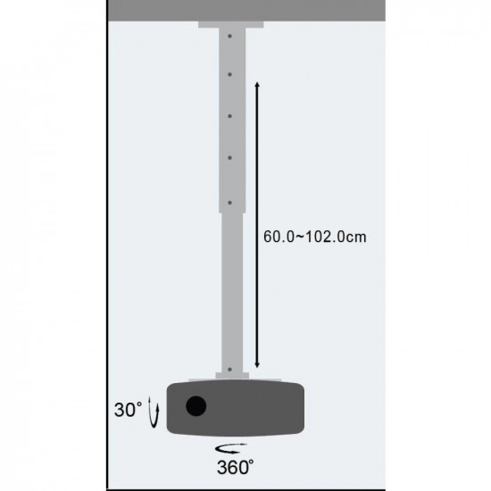 Techly Projector Ceiling Stand Extension 60-102 cm Silver ICA-PM 102XL