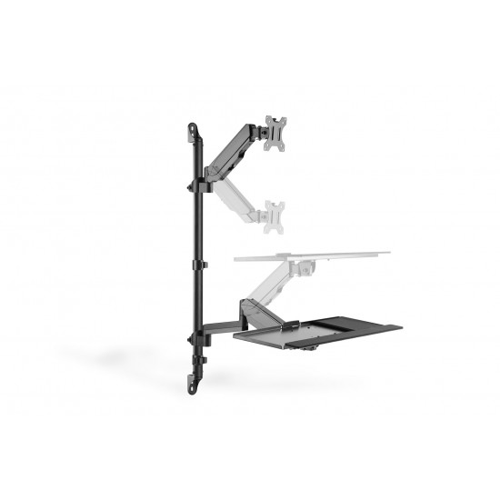 Digitus Flexible wall-mounted Stand/Sit workstation, single monitor