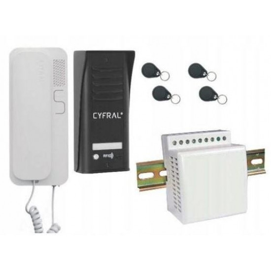 INTERCOM CYFRAL COSMO 1-TENANT BLACK