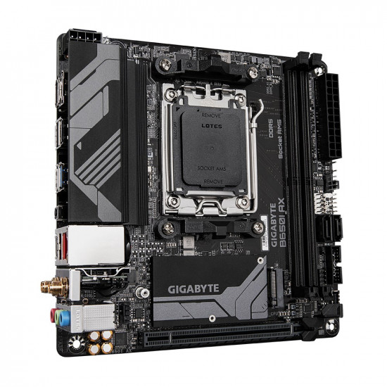 Gigabyte B650I AX 1.0 Processor family AMD Processor socket AM5 DDR5 DIMM Supported hard disk drive interfaces SATA, M.2 Number of SATA connectors 2