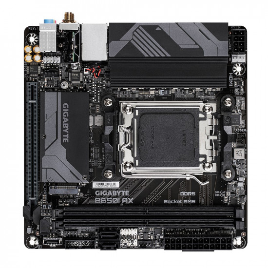 Gigabyte B650I AX 1.0 Processor family AMD Processor socket AM5 DDR5 DIMM Supported hard disk drive interfaces SATA, M.2 Number of SATA connectors 2