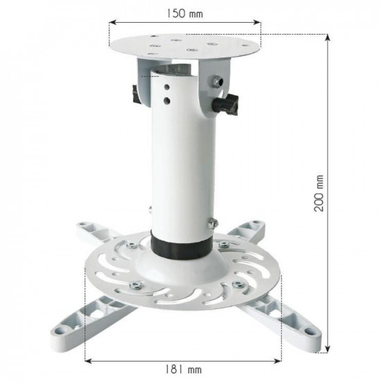 Techly Bracket Universal Projector Ceiling White ICA-PM 200WH