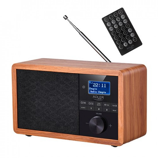 Adler AD 1184 radio Portable Digital Black, Wood