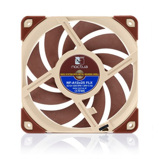 Noctua NF A12x25 FLX Computer case Fan 12 cm Beige, Red