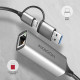 AXAGON ADE-TXCA Gigabit Ethernet Adapter, USB-C + USB-A - Titanium Grey