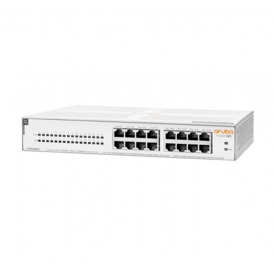 HPE Aruba Networking Aruba Instant On 1430 16G Class4 PoE 124W Unmanaged L2 Gigabit Ethernet (10/100/1000) Power over Ethernet (PoE) 1U White