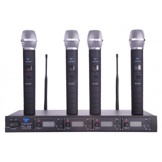 Azusa PLL-400 UHF 4 Microphone Set 4 Channels